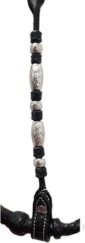Tahoe 3/8" Black Bosal with Leather Hanger and Ferrules – Complete Equestrian Set with 23 Ft Quality Rope Mecate & Horsehair Tassel in Kuwait