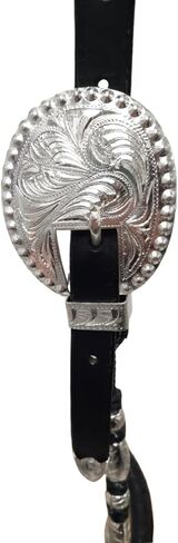 Tahoe 3/8" Black Bosal with Leather Hanger and Ferrules – Complete Equestrian Set with 23 Ft Quality Rope Mecate & Horsehair Tassel in Kuwait