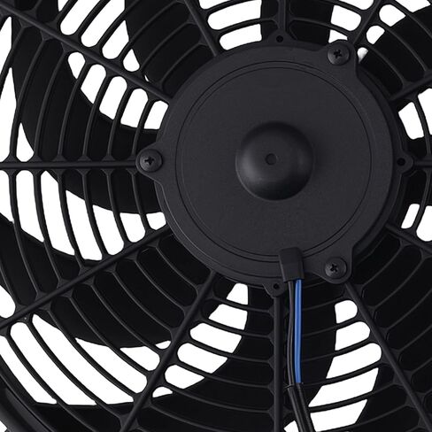 maxpeedingrods 2 قطعة 14 بوصة مروحة عالمية رفيعة دفع سحب مشعاع كهربائي تبريد 12 فولت 90 وات طقم تثبيت in Kuwait