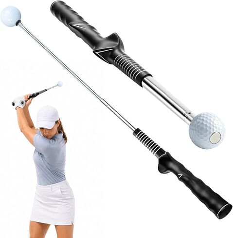 Retractable Golf Swing Trainer, Training Aid with Grip Trainer, Golf Grip Trainer, Grip Correction & Swing Click Feedback Training Aid, Indoor & Outdoor Practice in Kuwait