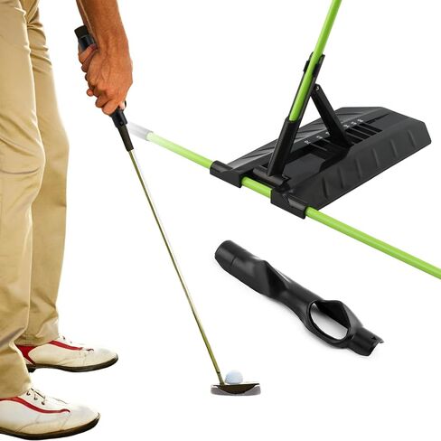 Golf Alignment Stick Holder Kit, Golf Training Aid Angle Adjustable with 6 Fiberglass Alignment Rods and ABS Angle Board, Swing Path Trainer Board for Backyard Practice in Kuwait