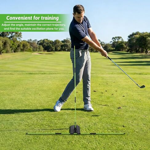 Golf Alignment Stick Holder Kit, Golf Training Aid Angle Adjustable with 6 Fiberglass Alignment Rods and ABS Angle Board, Swing Path Trainer Board for Backyard Practice in Kuwait