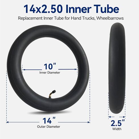 2-Pack 14x2.50 Inner Tube 14 Inch Inner Tube Bent Valve Stem in Kuwait