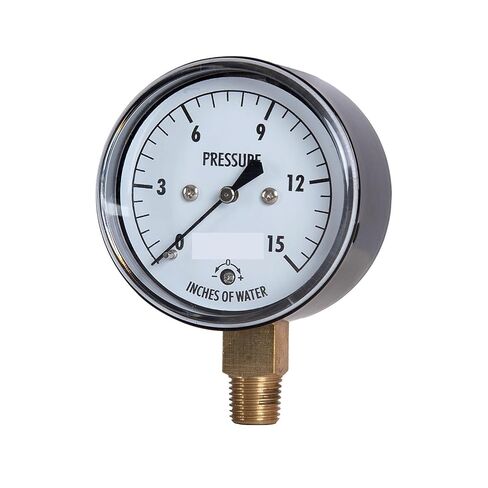1pc Pressure Gauge 2-1/2 Dia, 1/4 NPT Lower Mount 3, 5,10 Psi 15, 20,30,60(0-15 IWC) in Kuwait