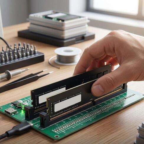 جهاز اختبار الذاكرة DDR4 من GOWENIC، محلل تشخيصي بفتحة مزدوجة للكشف عن أخطاء الدائرة القصيرة للأجهزة، مع طاقة من النوع C لفنيي تكنولوجيا المعلومات لإصلاح الكمبيوتر in Kuwait