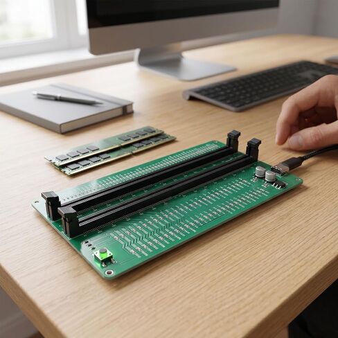 جهاز اختبار الذاكرة DDR4 من GOWENIC، محلل تشخيصي بفتحة مزدوجة للكشف عن أخطاء الدائرة القصيرة للأجهزة، مع طاقة من النوع C لفنيي تكنولوجيا المعلومات لإصلاح الكمبيوتر in Kuwait