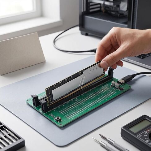 جهاز اختبار الذاكرة DDR4 من GOWENIC، محلل تشخيصي بفتحة مزدوجة للكشف عن أخطاء الدائرة القصيرة للأجهزة، مع طاقة من النوع C لفنيي تكنولوجيا المعلومات لإصلاح الكمبيوتر in Kuwait