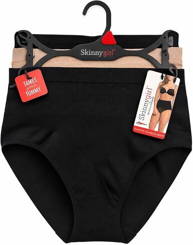 Skinnygirl Women's Shapear - Microfiber Bikini غير سلس تشكيل ملابس داخلية موجزة (3 عبوات) (Ondine Blush/White/Black ، متوسط) in Kuwait