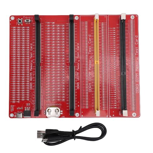 بطاقة اختبار ذاكرة الوصول العشوائي Focket، 4 في 1 DDR3 DDR4 DDR5 جهاز اختبار ذاكرة الوصول العشوائي للخادم مع بطارية مزدوجة من النوع C ومؤشر LED لإصلاح أجهزة الكمبيوتر المكتبي in Kuwait