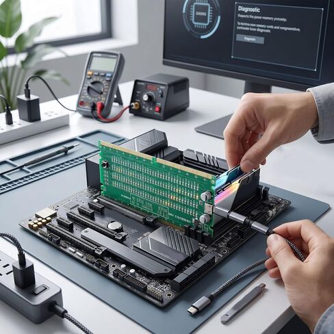 ciciglow DDR4 Memory Tester, Computer Memory Test Card with LED Indicators for Desktop PC Server Motherboard DDR4 Interface Fault Detection in Kuwait