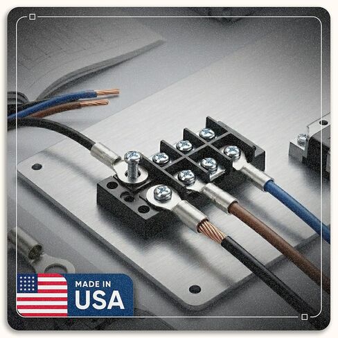 100 Pack - High Temp Non-Insulated Ring Connector 16-14 Gauge #8 Stud - 600 Volts Rated Nickel-Plated Steel & V-Grooves Serrations for Strong Crimps - Made in USA in Saudi Arabia