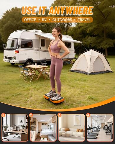 Mini Vibration Plate Machine – Portable, Wireless, Rechargeable Quiet Platefor Vibration Massage, Relaxation & Muscle Stiffness Relief (Orange) in Kuwait