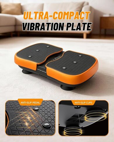 Mini Vibration Plate Machine – Portable, Wireless, Rechargeable Quiet Platefor Vibration Massage, Relaxation & Muscle Stiffness Relief (Orange) in Kuwait