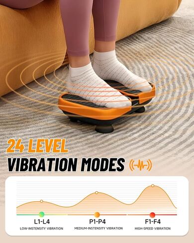 Mini Vibration Plate Machine – Portable, Wireless, Rechargeable Quiet Platefor Vibration Massage, Relaxation & Muscle Stiffness Relief (Orange) in Kuwait