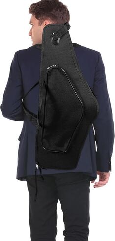 ULTECHNOVO Universal Waterproof Alto Saxophone Case Backpack with Shockproof Padding, Adjustable Shoulder Strap, and Handle for Musical Instrument Storage and Travel (black) in Kuwait