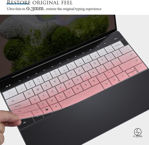 Keyboard Cover Skin Compatible with 2025 Dell XPS 13 9350 9345 Laptop 13.4 inch/XPS 13 Plus 9320,Dell 16 Premium DA16250 Keyboard Protector - Pink in Kuwait