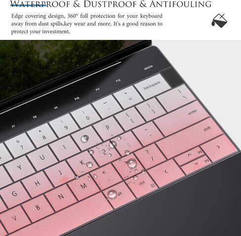 Keyboard Cover Skin Compatible with 2025 Dell XPS 13 9350 9345 Laptop 13.4 inch/XPS 13 Plus 9320,Dell 16 Premium DA16250 Keyboard Protector - Pink in Kuwait