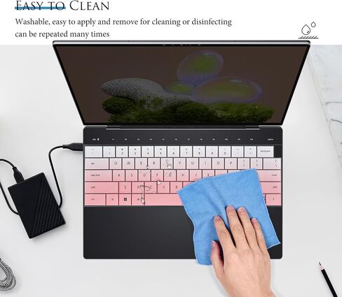 Keyboard Cover Skin Compatible with 2025 Dell XPS 13 9350 9345 Laptop 13.4 inch/XPS 13 Plus 9320,Dell 16 Premium DA16250 Keyboard Protector - Pink in Kuwait