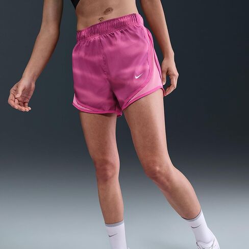 شورت جري مبطن متوسط ​​الارتفاع للنساء من Nike Tempo Dri-FIT (وردي مرح/وردي ناري/أبيض) in Kuwait