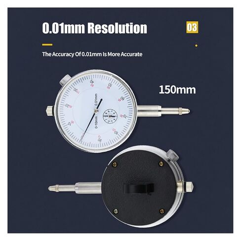Dial Indicator, 0-10mm Dial Indicator Precision 0.01mm Dial Bore Gauge Indicator Micrometer Tool Hour Type Indicator Measurement Comparator in Kuwait