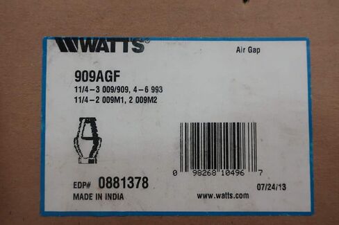 WATTS 909AGF AIR Gap Iron BACKFLOW Preventer 2IN in Kuwait