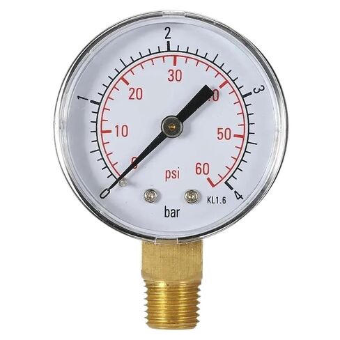 1pcs 1/4" NPT Thread 50mm 0~60psi 0~4bar Pool Filter Water Pressure Dial Hydraulic Pressure Gauge Meter Manometer(TS-50-15psi) in Kuwait