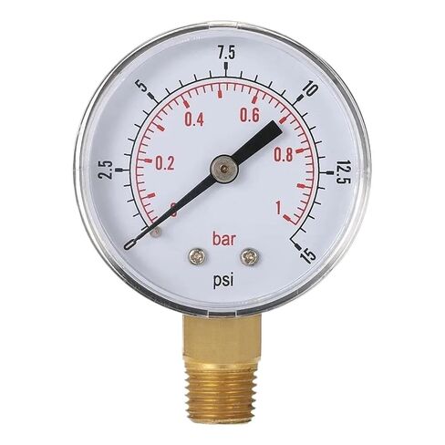1pcs 1/4" NPT Thread 50mm 0~60psi 0~4bar Pool Filter Water Pressure Dial Hydraulic Pressure Gauge Meter Manometer(TS-50-15psi) in Kuwait