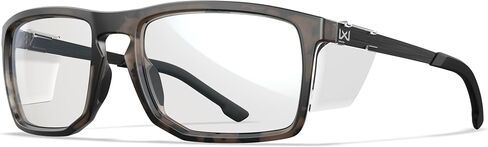 Wiley X WX Axe Captivate Polarized Sunglasses, Safety Glasses for Men and Women, UV Eye Protection for Shooting, Fishing, Biking, and Extreme Sports, Matte Tortoise Brown Frames, Clear Lenses in Kuwait