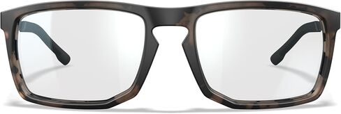 Wiley X WX Axe Captivate Polarized Sunglasses, Safety Glasses for Men and Women, UV Eye Protection for Shooting, Fishing, Biking, and Extreme Sports, Matte Tortoise Brown Frames, Clear Lenses in Kuwait