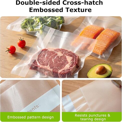 أكياس مانعة للتسرب من Bonsenkitchen، لفات مقاس 27.94 سم × 50.8 سم، عبوتان، خالية من مادة BPA، لفافة طعام منسوجة من الدرجة التجارية شديدة التحمل، حجم مخصص للطهي بالفيديو in Kuwait