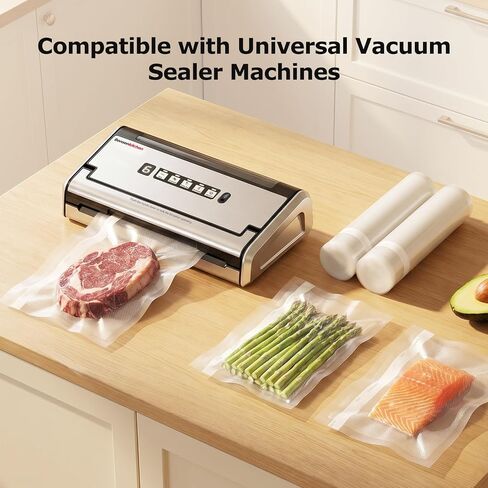 أكياس مانعة للتسرب من Bonsenkitchen، لفات مقاس 27.94 سم × 50.8 سم، عبوتان، خالية من مادة BPA، لفافة طعام منسوجة من الدرجة التجارية شديدة التحمل، حجم مخصص للطهي بالفيديو in Kuwait