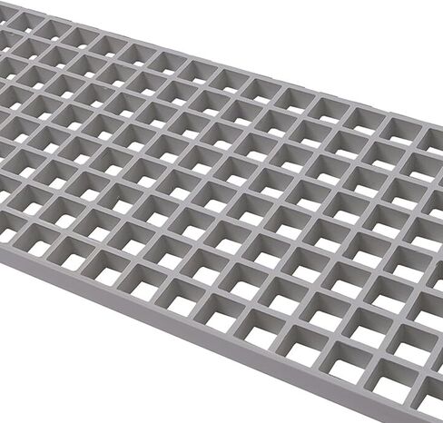 WELLCO شبكة من الألياف الزجاجية مقاس 2 قدم × 4 قدم × 1 بوصة، شبكة تصريف مياه الصرف الصحي من الراتنج FRP، شبكة تصريف مضادة للانزلاق لممر أرضية الخندق، غسيل السيارات، رصيف بحري، معالجة مياه الصرف الصحي، منصة صناعية، رمادي in Kuwait