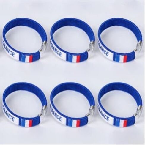 2026 World Cup Embroidered Flag Bracelets, Elastic Soccer Wristbands, France Patriotic Fan Accessories Bulk for Sport Fans, Men Women in Kuwait