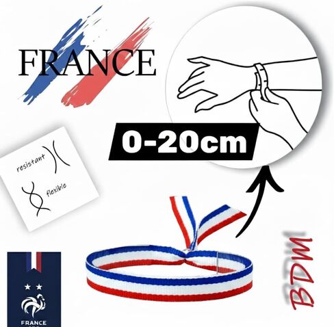 BDM France bracelet, red white and blue, football., Silver in Kuwait