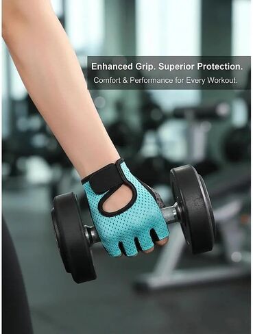 1pair Anti-Slip Half Finger Fitness Gloves Breathable Workout Gloves for Men and Women, Weightlifting Gym Training Cycling，Size L in Kuwait