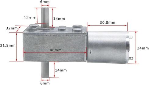 12V Volt DC Worm Gear Double Shaft Electronic 24V DC Reversed Reduction Self-Lock JGY370 Package A 12V 40rpm in Saudi Arabia