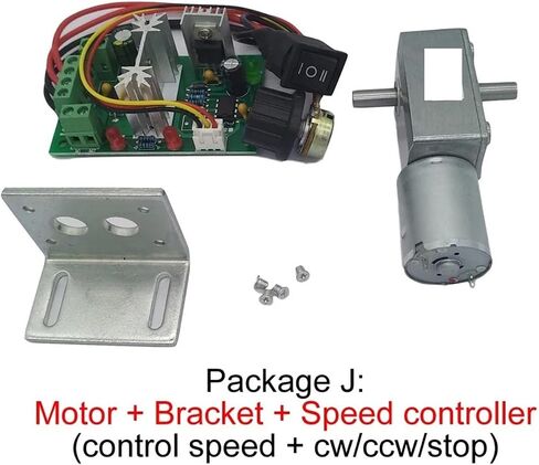 12V Volt DC Worm Gear Double Shaft Electronic 24V DC Reversed Reduction Self-Lock JGY370 Package A 12V 40rpm in Saudi Arabia
