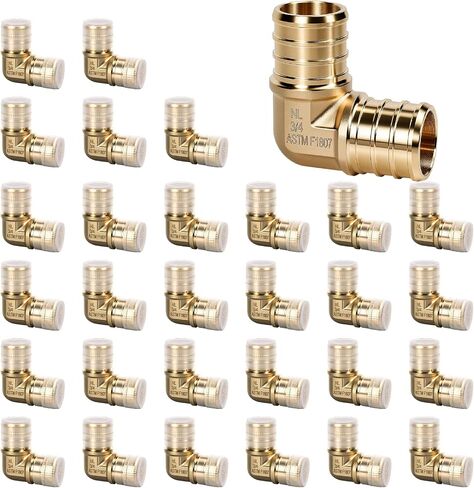 OURU PEX Fittings 1/2 Inch, 20PCS Coupling Lead-Free Brass Connectors for PEX B Pipe, NSF UPC Certified, ASTM F1807, Compatible with Crimp/Clamp Rings (Hot/Cold Water, Hydronic Heating) in Kuwait