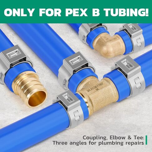 OURU PEX Fittings 1/2 Inch, 20PCS Coupling Lead-Free Brass Connectors for PEX B Pipe, NSF UPC Certified, ASTM F1807, Compatible with Crimp/Clamp Rings (Hot/Cold Water, Hydronic Heating) in Kuwait