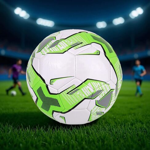 Soccer Ball Size 5-Durable Hybrid Match&Training Ball,All-Surface Play on Grass or Turf,Abrasion-Resistant PVC,Green,Unisex in Kuwait