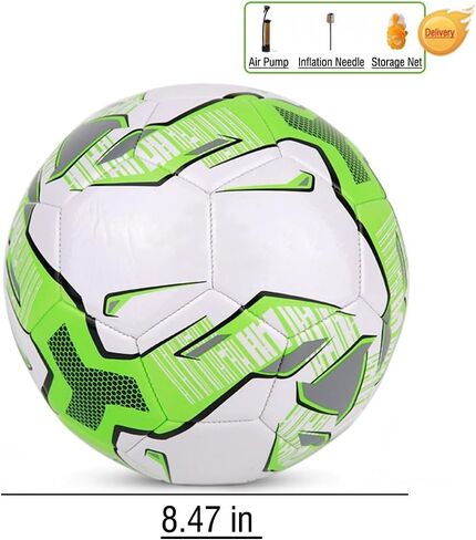 Soccer Ball Size 5-Durable Hybrid Match&Training Ball,All-Surface Play on Grass or Turf,Abrasion-Resistant PVC,Green,Unisex in Kuwait
