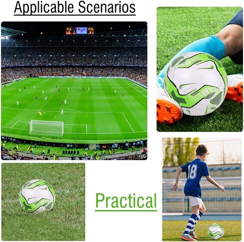 Soccer Ball Size 5-Durable Hybrid Match&Training Ball,All-Surface Play on Grass or Turf,Abrasion-Resistant PVC,Green,Unisex in Kuwait