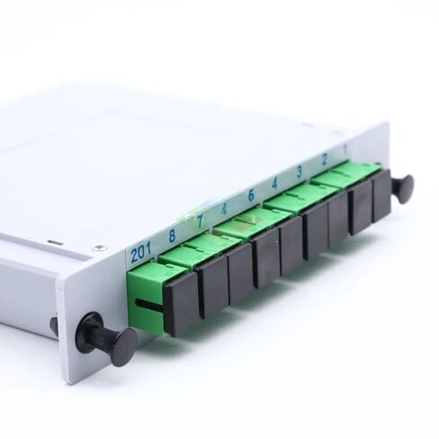 5 قطعة/الوحدة SC/UPC PLC 1X8 الفاصل صندوق الألياف البصرية FTTH الشريط مستو الدليل الموجي الفاصل in Kuwait