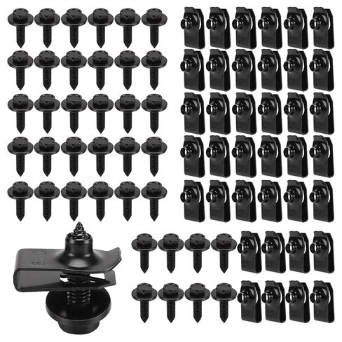 100 PCS Automotive Body Bolts, 1/4 U-Nut Clips and Fender Bolts Kit Automotive Body Fastener Clips for Fender, Engine Cover & Splash Shield in Kuwait