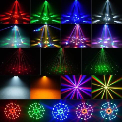 مصابيح DJ برأس متحرك بأربعة أذرع من MINGJIE، إضاءة مسرح LED بقوة 150 واط RGBW مع تأثير ستروب وعين النحل، ضوء النجوم الأحمر/الأخضر، DMX512، جهاز التحكم عن بعد، تنشيط الصوت، دوران 540 درجة للحفلات والنوادي والديسكو والبار in Kuwait