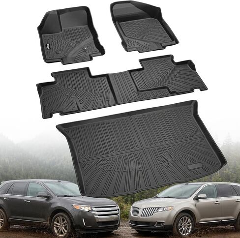 حصيرة الأرضية وبطانات البضائع متوافقة مع فورد إيدج 2007-2014 و Lincoln MKX 2007-2015 ، جميع حماية الطقس ، مقاومة للماء ، مضادة للانزلاق TPE. in Kuwait
