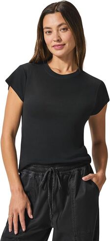 Splendid Women's Faye 1x1 Crew Neck Tee in Kuwait