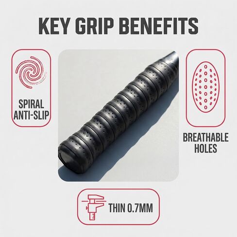 Rackets Grip Anti Slip Perforated Super Absorbent Tennis Overgrip Badminton Overgrip Pickleballs Overgrip - 3 Pack in Kuwait