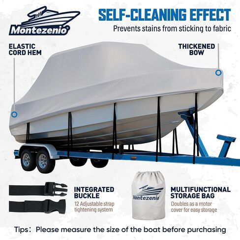 Tsukiko T-Top Boat Cover, 1200D Heavy Duty Marine Grade T Top Boat Covers Fits 22-24ft Long, Waterproof Center Console Boat Cover, Tear-Resistant Boat Storage Cover in Kuwait