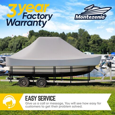 Tsukiko T-Top Boat Cover, 1200D Heavy Duty Marine Grade T Top Boat Covers Fits 22-24ft Long, Waterproof Center Console Boat Cover, Tear-Resistant Boat Storage Cover in Kuwait